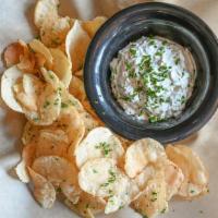 Onion Dip · HOUSE MADE FRECH ONION DIP SERVED W/ GARLIC PARMESAN KETTLE CHIPS