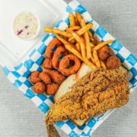 Whole Whiting Dinner  · Served with your choice of white bread or 2 hush puppies coleslaw 2 sides or condiments.