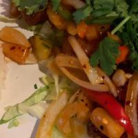 Pad Priew Wan Pla · Sautéed deep fried white fish Thai-style with sweet and sour sauce, pineapple, bell peppers,...