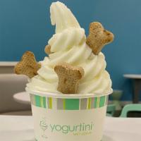 Pup Cup · 4oz of dog-safe, frozen yogurt! Your pups will LOVE it! Dog Bones not included.