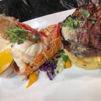 Surf & Turf  · 10oz Filet & 4oz Lobster Tail, served with whipped potatoes, seasonal vegetables, and zip sa...