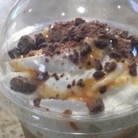 Caramel Electra · Made with Big train Caramel mix with coffee, half & half, 2% milk 
Toppings: Whip Cream, Car...