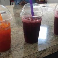 Boba Tea  · Mango, Strawberry, Wild Berry Flavors.