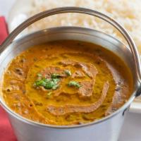 Dal Makhani · Black lentils with kidney beans and delicate spices.