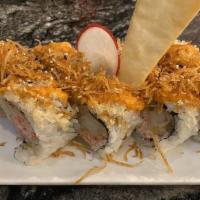 Crunch Roll · Shrimp tempura, crab and avocado.