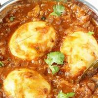 Egg Masala Curry · whole eggs cooked in onion and tomato gravy