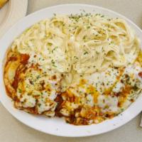 Italian Combo Platter · One pc chicken parmesan, lasagna and fettuccine alfredo.