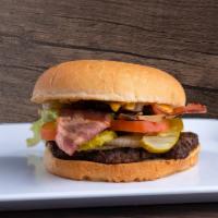 Texas Burger · Bacon, mushroom, onion and mozzarella cheese.