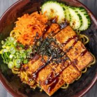 Szechuan Mala Tofu · Spicy, vegan. Wavy noodles, scallion oil, ground turkey, or seared tofu, sweet soy, green on...