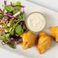 Vegetable Samosa (2 Pieces) · Crispy & spicy turnovers stuffed with peas & potatoes.