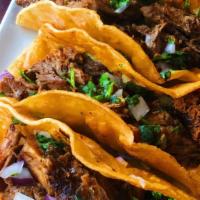 Birria Tacos · The So-Cal Taqueria favorite! Crispy Red Grilled Corn Tortillas, Melted Jack Cheese, 8 hour ...