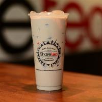Classic Green Milk Tea · A deliciously cold drink, sweet, milky with a strong taste of creamy Green Tea.