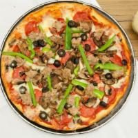 Pizza Man Special · Sausage, pepperoni, onions, mushrooms, green peppers.