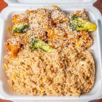 Sesame Chicken · White meat chicken. Served with choice of fried rice or steamed rice.