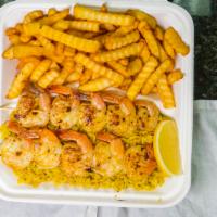 10 Pcs. Shrimp Combo (Grilled) · Served with Rice and 20 ounces cup drink.