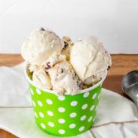 Cookie Dough (Pint) · Cake batter ice cream with cookie dough pieces and chocolate chips.