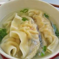 Gyoza Soup · 2 pieces of pork and vegetable dumplings mixed in dashi broth.