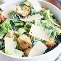 Caesar (Large) · Romaine lettuce, parmesan house made croutons and Caesar dressing.