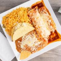 Guadalajara Dinner · Burrito, taco and enchilada.