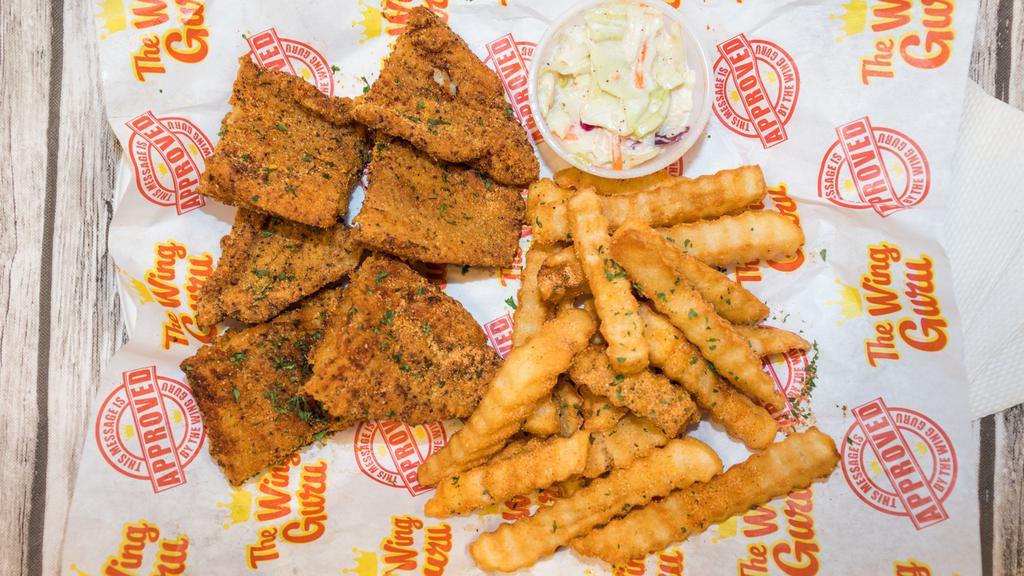 Catfish Nugget Basket · Served with fresh coleslaw & small fries.
