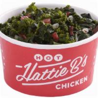 Southern Greens · Our greens are slow-cooked in pork stock with garlic, onion, bacon and a touch of brown suga...