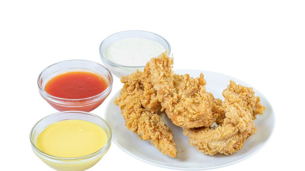 Chicken Snack · Two pieces of chicken ( or three tenders), and one side of your choice