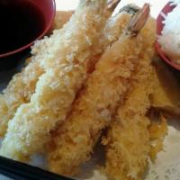Combination Tempura · Served with soup, salad, and rice.