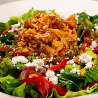 Thai Chicken Salad · romaine, chicken tossed in sweet chili sauce, roasted red peppers, pistachios, cilantro, & g...