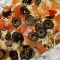 Pizza Spud · Pepperoni, bacon, Italian sausage, mozzarella cheese, pizza sauce.