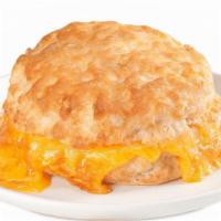 Cheddar Bo Biscuit · A folded egg and American cheese on a made-from-scratch buttermilk biscuit.