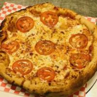 Margherita Pizza · Salmander Vodka Sauce, 4 cheese, tomato, Fresh Mozz and Italian seasonings