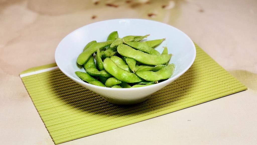 Edamame · Lightly salted steamed soybeans.