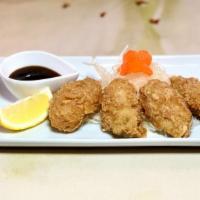 Fried Oysters · Deep fried oysters served with tonkatsu sauce