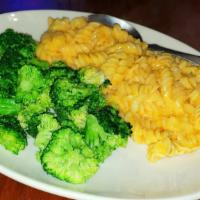 Kids Mac & Cheese · This mac & cheese is creamy and cheesy! Served with a side item of choice.
