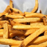 Fresh Hand-Cut Fries · Our hand-cut fries are prepared fresh daily. Served seasoned and hot!