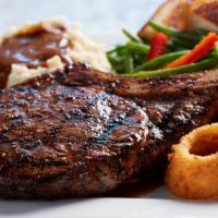16 Oz. Choice Ribeye · A 16 oz. bone-in ribeye with excellent marbling, making each bite flavorful and juicy. Serve...