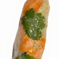 Caramelized Salmon · Freshly wrapped rice paper rolls filled with rice noodles, caramelized salmon, pickled carro...