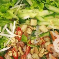 Salad Bowl · Seasonal fresh greens, cherry tomatoes, pickled daikon & carrot, sliced cucumber, crispy sha...