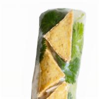 Rice Paper Rolls (V) · Freshly wrapped rice paper rolls filled with rice noodles, vegan protein, cilantro, cucumber...