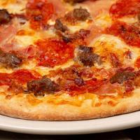 4X4  · four meats – sausage, pepperoni, prosciutto & bacon – & four cheeses – mozzarella, parmesan,...