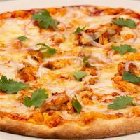 Bbq Chicken · wood-roasted chicken with bbq sauce, smoked  gouda, mozzarella & red onion topped with fresh...
