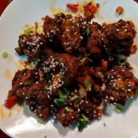 Gobi Manchurian · Vegan. Spiced cauliflower fritter.