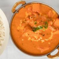 Tikka Masala · Marinated & baked choices of protein cooked in creamy tomato sauce with exotic herbs & spices.