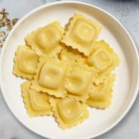 Build Your Ravioli · Fresh cheese ravioli cooked with your choice of protein, toppings and homemade sauce.