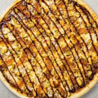 On The Grill Bbq Chicken Pizza · Barbecue sauce, juicy chicken, mozzarella, and onions baked on a hand-tossed dough.