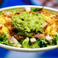 Keto Salad · Lettuce, grilled chicken, shredded cheese, bacon, guacamole, Cajun ranch *Any modifications ...