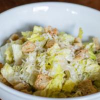 Caesar Salad · organic romaine, homemade croutons, caesar dressing, and parmigiano. Add shrimp / add anchov...
