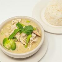 Kang Keaw Wan (Green Curry) · Mild. Sauteed green curry paste and coconut milk, bell peppers, bamboo shoots, mushrooms and...