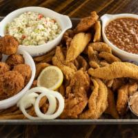 Ultimate Family Pack · Ten pieces U.S. farm-raised catfish, four fresh, free-range Arkansas chicken tenders, served...