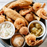 Catfish & Shrimp Dinner · Two pieces U.S. farm-raised catfish and six of our hand-breaded shrimp fried to crisp perfec...